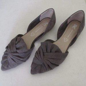 BC Born in California D'Orsay Womens Gray Textile Pointed Ballet Flat -Size 9.5M